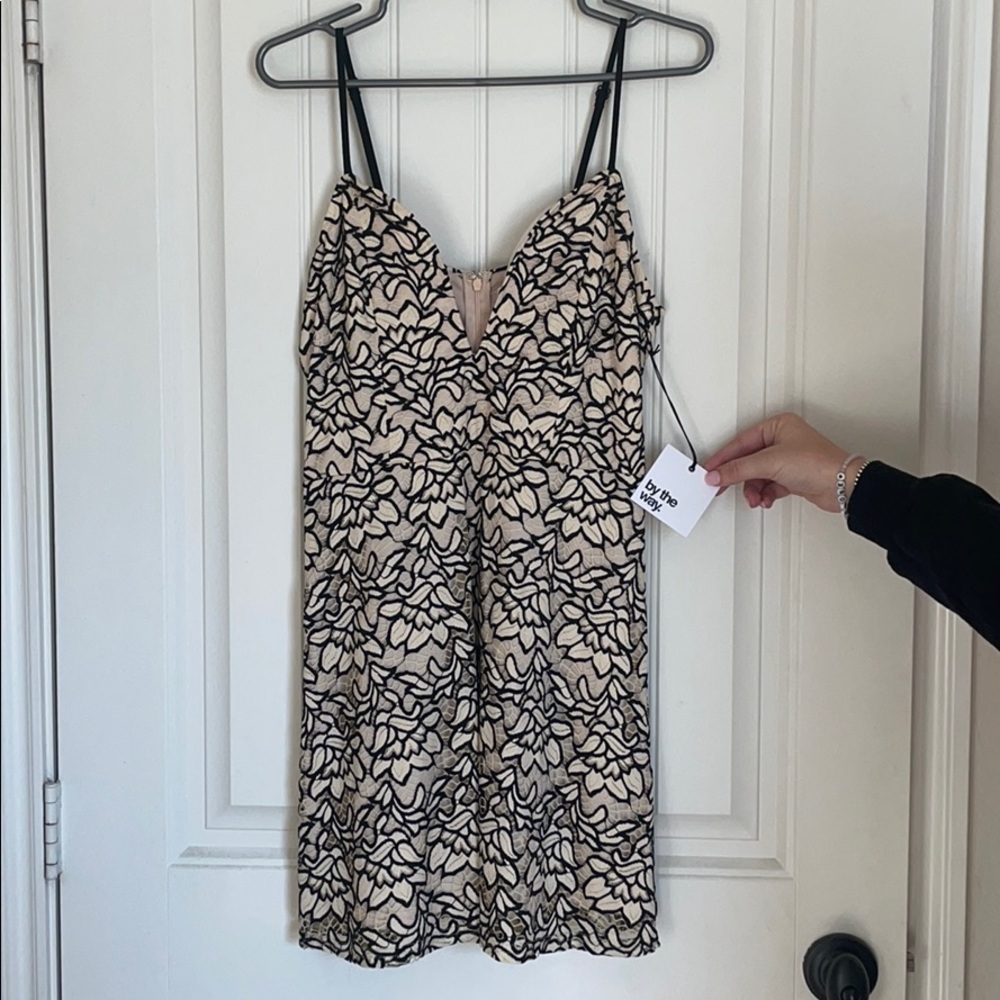 Revolve- By the way black and nude lace mini dress!
